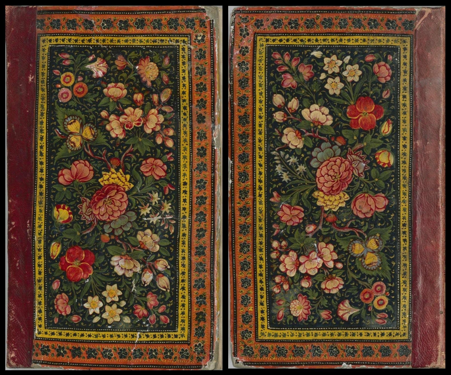 flowered Persian manuscript covers