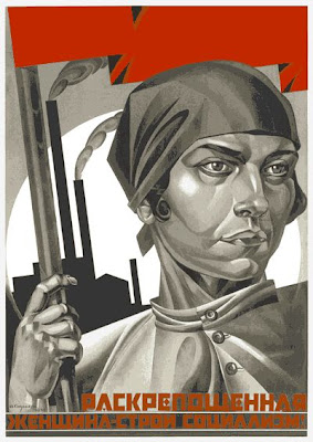 Плакат Раскрепощенная женщина - строй социализм!