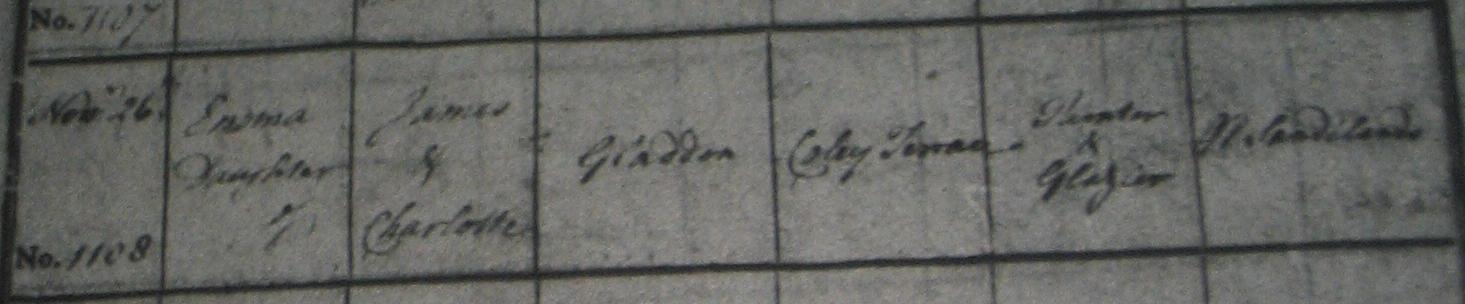 [1821-11-26+-+Closeup+-+Gladden,+Emma+-+Birth+Record+to+James+Gladden.jpg]