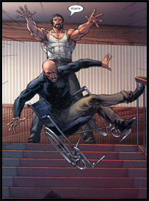 SINISTER invades the mansion and neutralises XAVIER: As seen in ULTIMATE X-MEN #49!