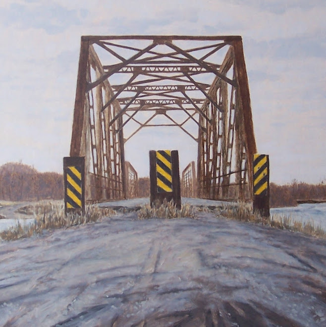 "Greencastle Ave. Bridge"  2003, oil on canvas on panel, 12"x12"