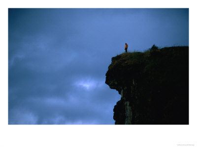 [BN2360_49~Hiker-on-Edge-of-Cliff-El-Morado-National-Park-Chile-Posters.jpg]