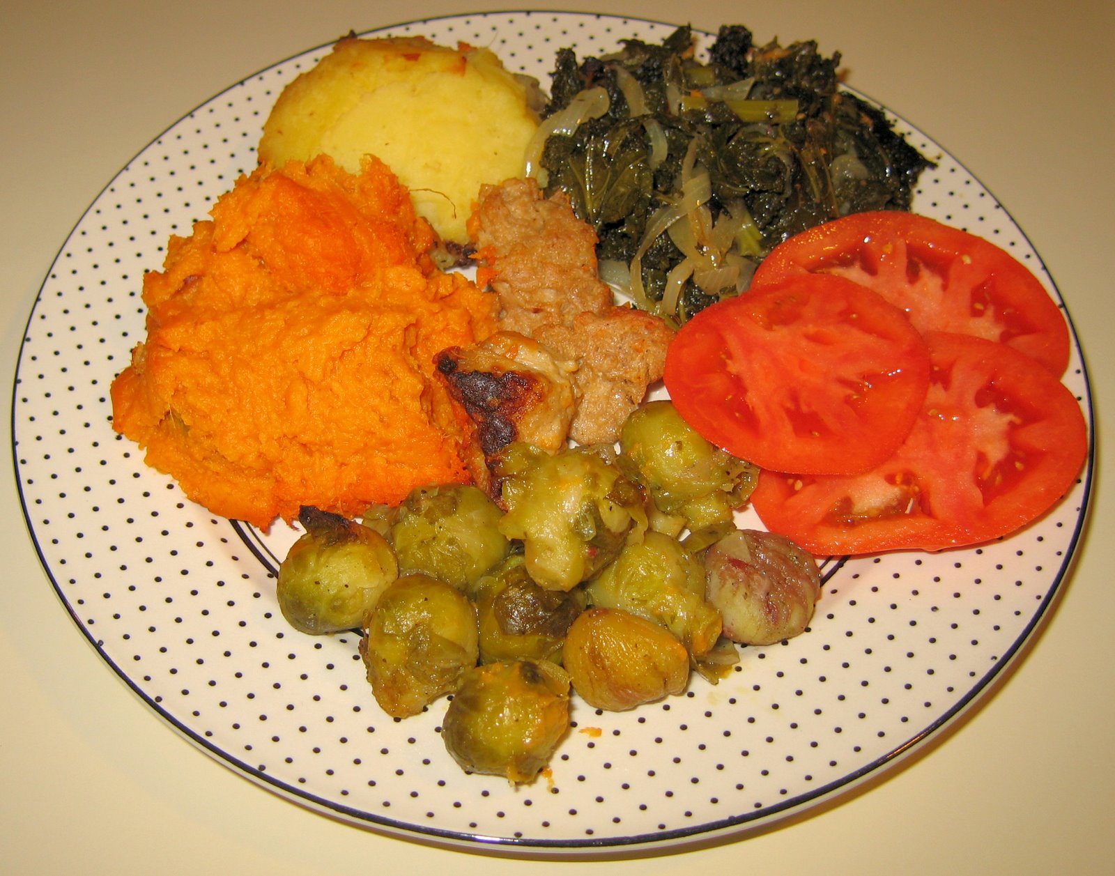 [20071127+Thanksgiving+leftovers+incl+sweet+potatoes,+Brussels+sprouts,+and+lime+seitan.jpg]