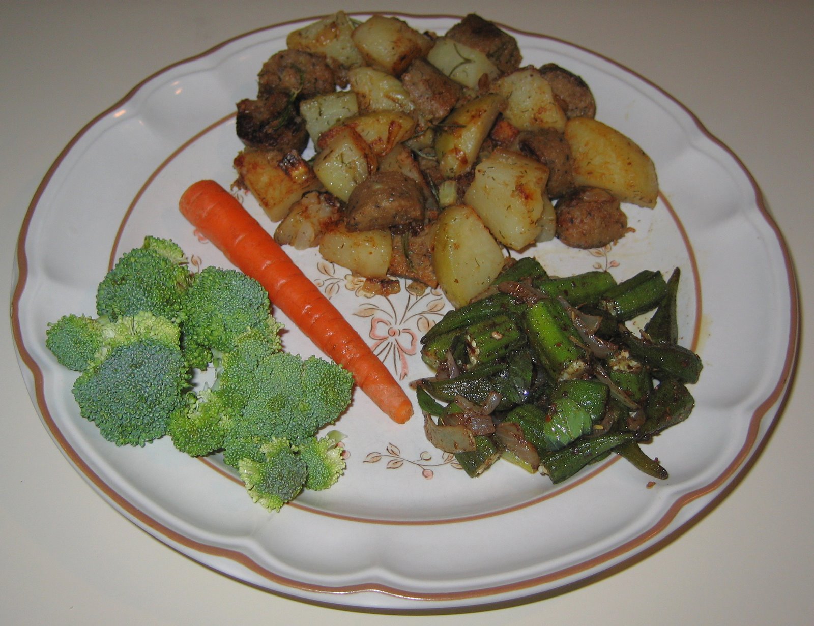 [20080611+Potatoes+with+Vegan+Sausage,+Jerk+Okra.jpg]