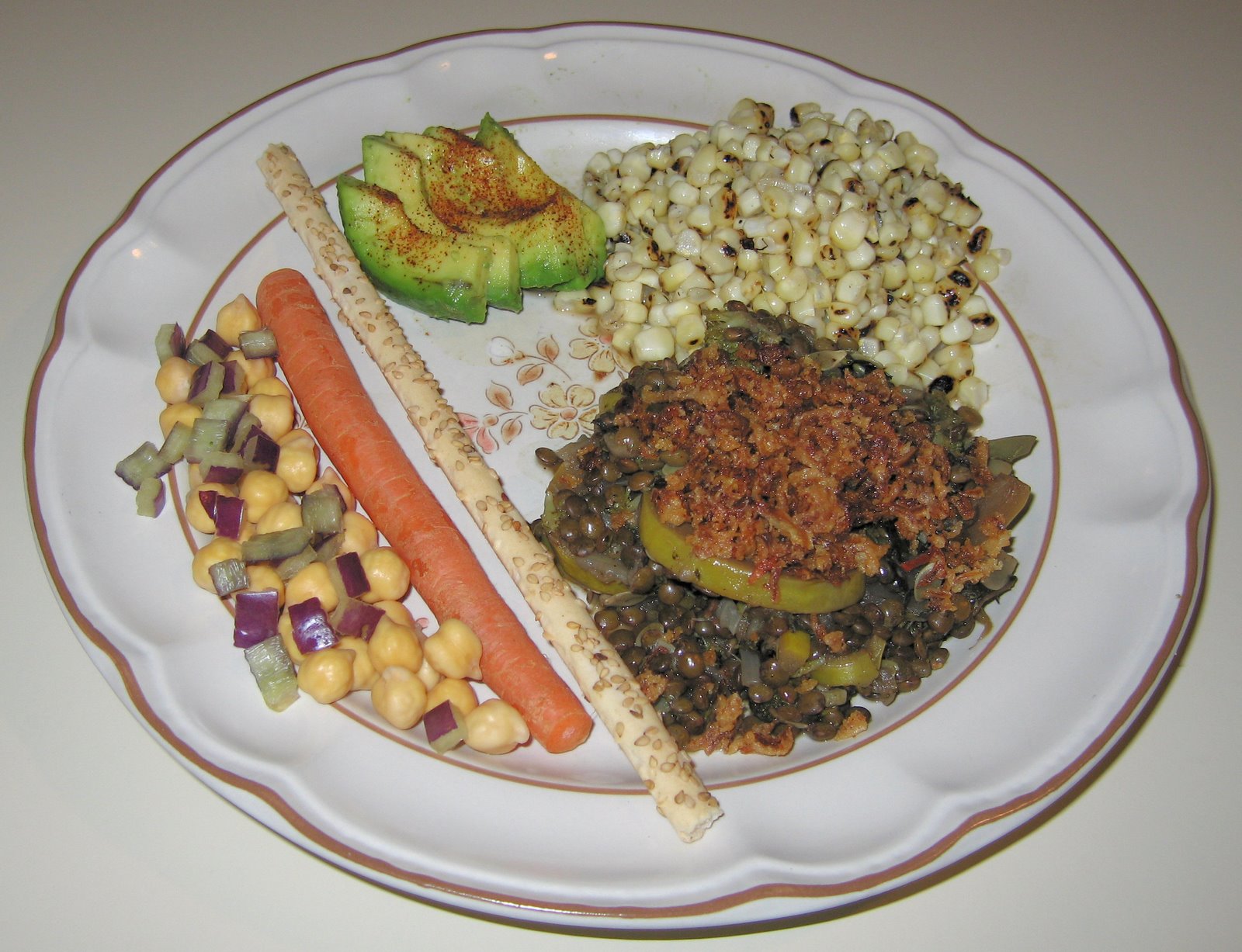 [20080719+French+Green+Lentils+with+Vegetables,+Corn+off+the+Cob.jpg]