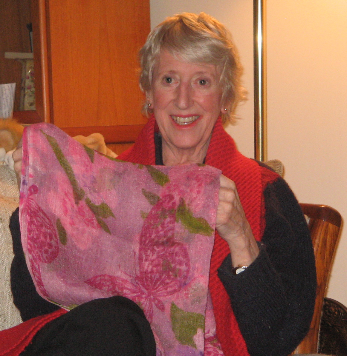 joan's new butterfly scarf