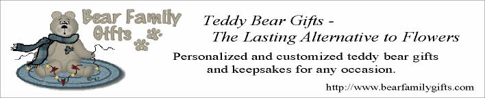 Personalized and customized teddy bear gifts and keepsakes for all occasions,Alternative to Flowers