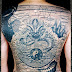 Full Back Body With Black Dragon Tattoos For Men