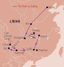 Tour route through China