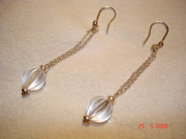 orecchini in argento e cristallo di rocca