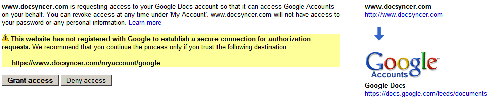 Granting DocSyncer access