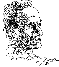Tradicional boceto del perfil de César Vallejo