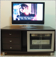 Our brand new Panasonic Viera 32-inch wide LCD TV sits perfectly on the old tv cabinet, November 26, 2007