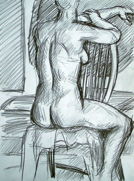 life drawing nude on chair