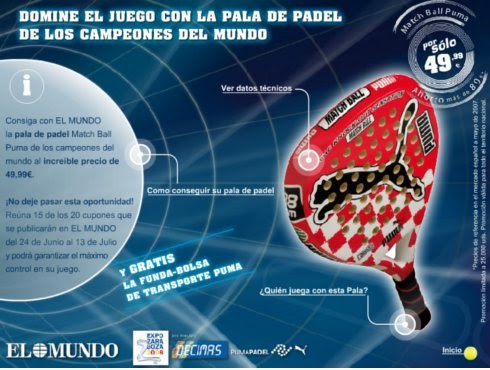 ángel espejo Baya Sport Padel: Promoción pala de pádel Puma con el diario El Mundo