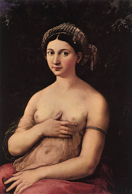 la fornarina, portrait of a young woman, Raffaello,Rafael, RETRATO DE MUJER JOVEN