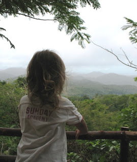 My son enjoys the view over the hills of Phuket