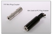 Mini Plug Coupler and Mini Jack to PC Plug Adapter