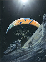 Apophis approchant de la Terre. Document Michael Carroll/The Planetary Society.
