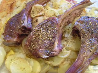 recettes plats Pommes de terre à la provençale et côte de porc aux herbes de provence
