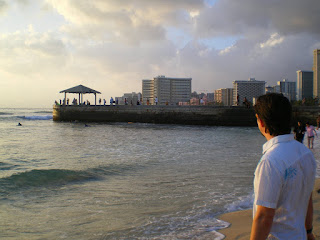 Standing on the beach in Honolulu