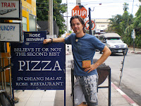 Sign saying the Second Best Pizza in Chiang Mai
