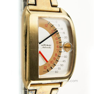 Rare Recovered Retrograde Wristwatches - Two 1972 Wittnauer Sector Futurama 1000