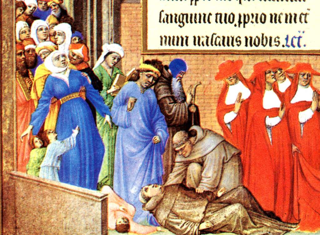 São Miguel atende as súplicas do Papa São Gregório Magno, detalhe