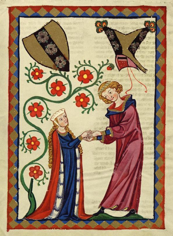Brunwart von Augheim e esposa, Codex Manesse