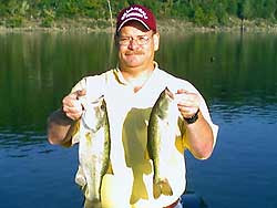 Fall bass fishing at Lake Broken Bow, Beaver's Bend, Oklahoma with Guide Bryce Archey.