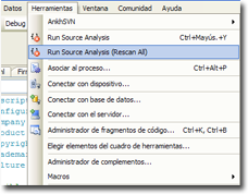 Microsoft Source Analysis integrado en VS2005