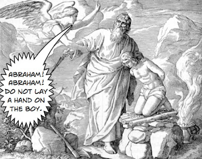 An angel stops Abraham from sacrificing Isaac - Artist unknown