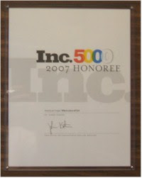 Congratulations from Inc. Magazine