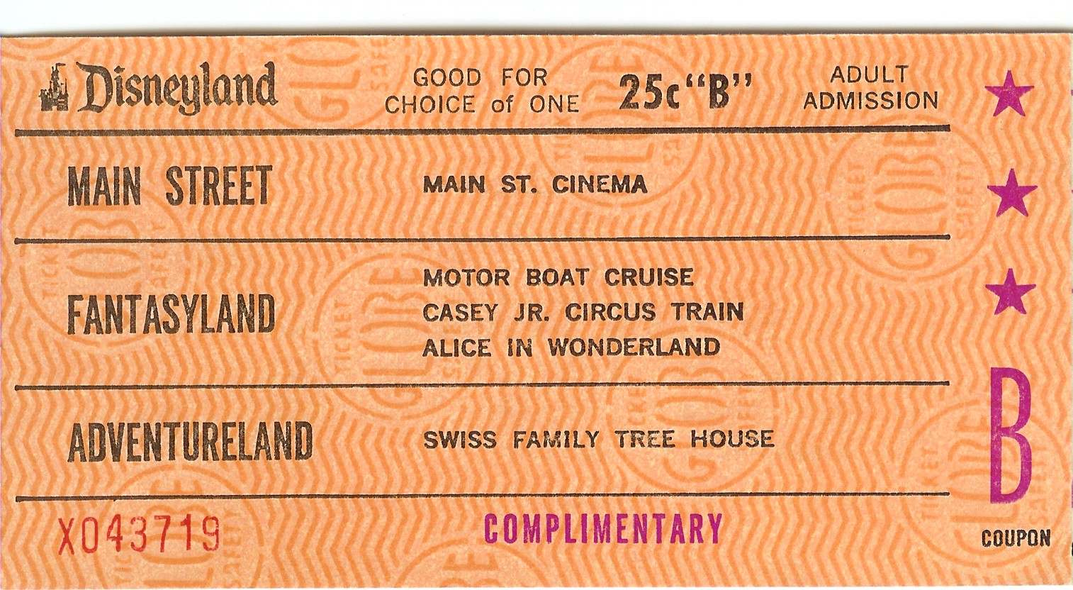 Vintage Disneyland Tickets: The "B" Ticket - Part 4 the 1970's