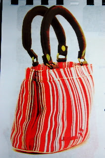 Jumeau striped handbag