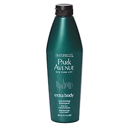 blue bottle of Naturelle Park Avenue shampoo
