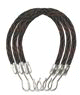 picture of black with silver knobs bungee cord elastics for hair