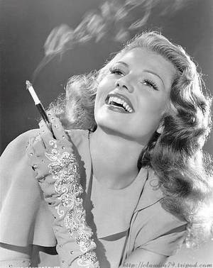 Rita Hayworth - Smoking Cigarette