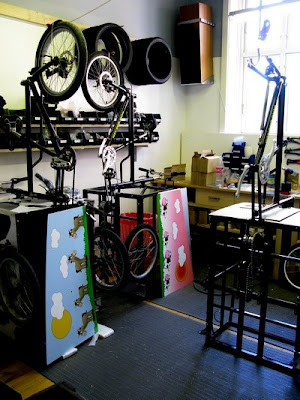Bellabike's Showroom has a small workshop for assembling bikes