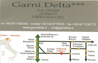 Garni Delta - Colfosco, Business Card