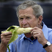 George Bush comiendo una mazorca de maíz